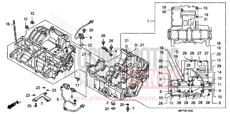 CARTER MOTEUR for CB1300 Super Bold'or PEARL SUNBEAM WHITE (NHA66KF) from 2009
